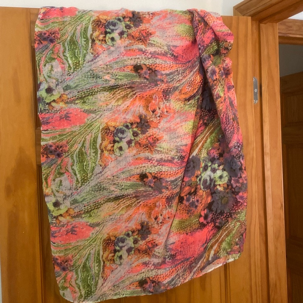 Fun, bright, multi colored Charlotte Russe scarf 100% polyester